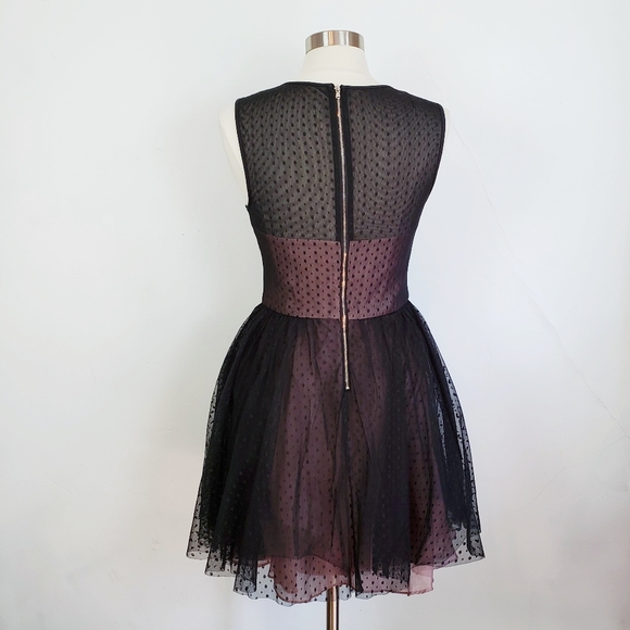 Betsey Johnson Perfect Overlay Black Swiss Dress 6 - Picture 3 of 13